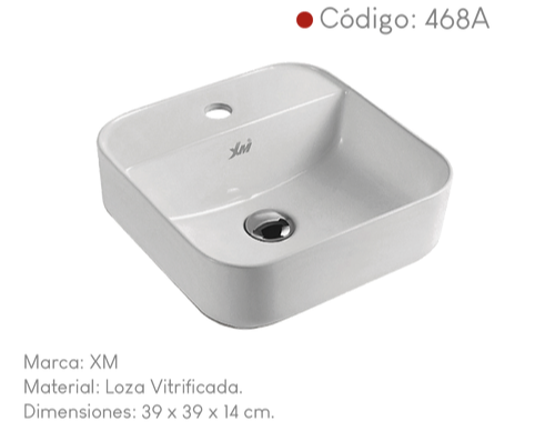 Ovalin de loza blanca encimera 468A XM